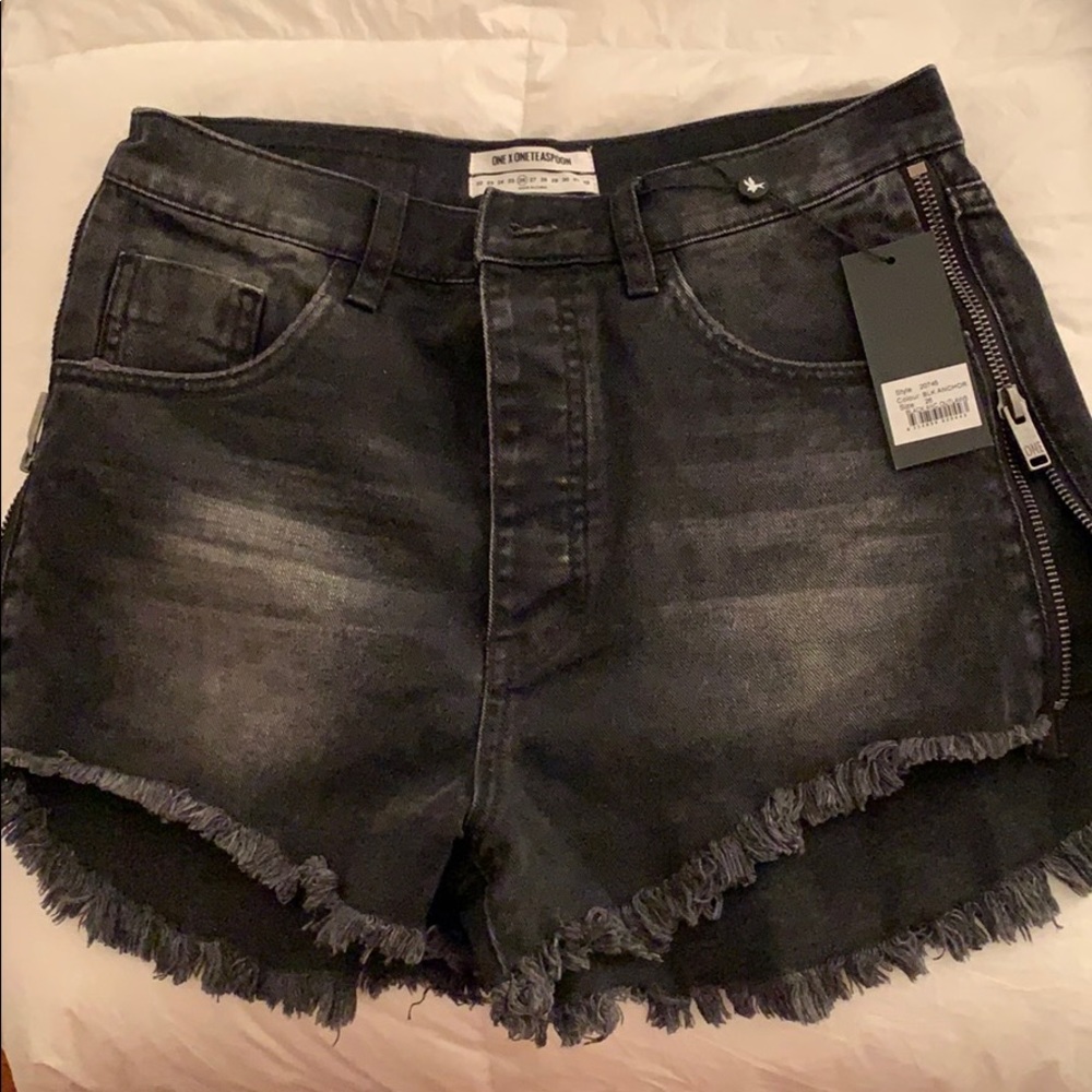 one teaspoon side rip jean shorts